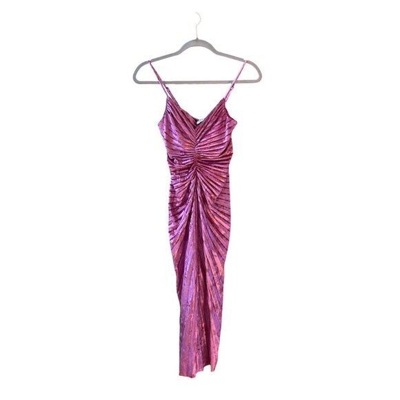 NWT Delfi Collective Marilyn Dress in Magenta Dark Pink Velvet Size Small - Picture 6 of 14